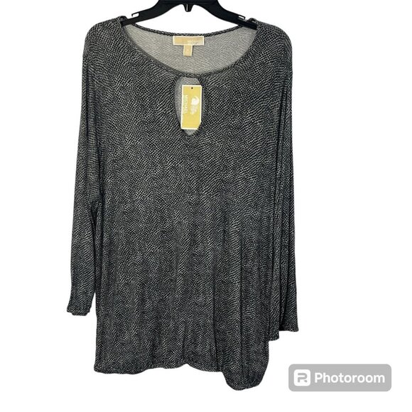 Michael‎ Michael Kors Y2k 2000s Long Sleeve Blouse Animal Print - Picture 1 of 6